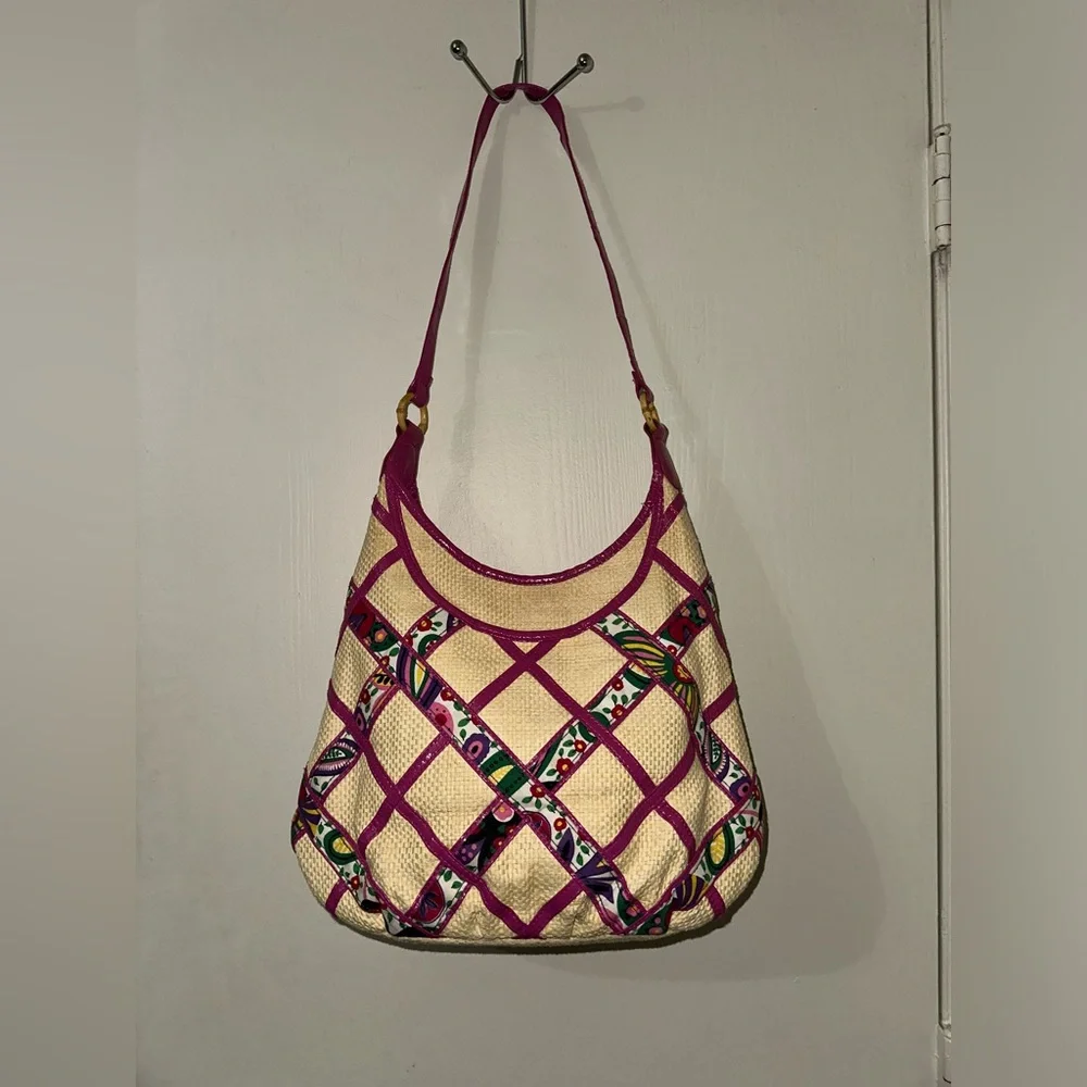 Vera Bradley Retired Limited Edition Viva La Vera Straw Hobo Style Bag